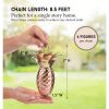 Copper and Brass Rain Chain Gutter Downspout with Pineapple Ornaments 8.5 Ft