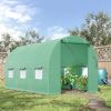 14.5’x6’x6.6’ Hoop Greenhouse w/ Green PE Cover Steel Frame
