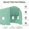 14.5’x6’x6.6’ Hoop Greenhouse w/ Green PE Cover Steel Frame