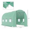 14.5’x6’x6.6’ Hoop Greenhouse w/ Green PE Cover Steel Frame