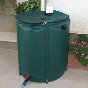 Collapsible Rainwater Barrel with Zippered Top in Green 50-Gal