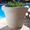 Large Outdoor Planter in Weathered Concrete Finish 26”D x 22”H