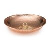 Hand Polished Hammered Copper Rain Chain Catch Basin 16.5 Inch Diameter
