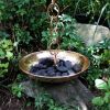 Hand Polished Hammered Copper Rain Chain Catch Basin 16.5 Inch Diameter