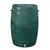 50-Gal Rain Barrel in UV Resistant Plastic w/ Brass Spigot Green