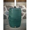 50-Gal Rain Barrel in UV Resistant Plastic w/ Brass Spigot Green