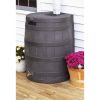 Plastic Brown Oak Barrel 50-Gallon Rain Barrel with Flat Back