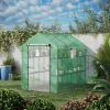 7x4.7 Ft A-Frame Greenhouse Steel Frame and Green PE Cover