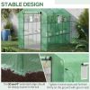 7x4.7 Ft A-Frame Greenhouse Steel Frame and Green PE Cover