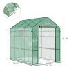 7x4.7 Ft A-Frame Greenhouse Steel Frame and Green PE Cover