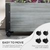 Wooden Garden Planter Box w/ Trellis on Wheels Grey 26x58”