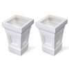 Set of 2 Indoor Outdoor Planter Boxes in White Resin 15x15x24”