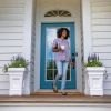 Set of 2 Indoor Outdoor Planter Boxes in White Resin 15x15x24”