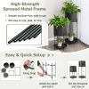 2 PC Black Metal Indoor/Outdoor Planter Stand w/ Bottom Shelf