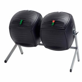 Set of Two 50-Gallon Rotating Compost Bin Tumblers - Each 50 Gal; 6.7 CuFt