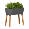 Scandi Pewter Elevated Planter Box w/Smart Drainage 30x16x27”
