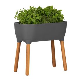 Scandi Pewter Elevated Planter Box w/Smart Drainage 30x16x27”