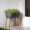 Scandi Pewter Elevated Planter Box w/Smart Drainage 30x16x27”