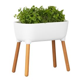 Scandi White Elevated Raised Smart Drainage Planter Bed