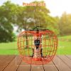 Squirrel Resistant Outdoor Orange Metal Cage Small Bird Feeder 16” Height