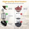 Outdoor Hanging Metal Mesh Tube Bird Feeder with Overhanging Tapered Roof - Squirrel-Resistant 18” Height