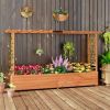 Large Outdoor Planter with Side Trellises and Arbor 79"x18"x45”