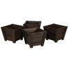 Set of 4 Garden Outdoor Planters in Thermo-Treated Cypress 10x12x12”