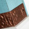 Outdoor Turquoise Blue Wood BirdHouse with Copper Roof and Accents