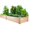 Cedar Wood Outdoor Raised Garden Bed 8Ft x 2Ft x 11In