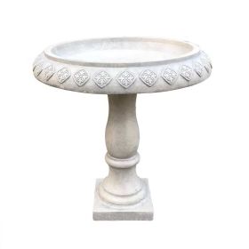 Weathered Concrete Fiberglass Lightweight Bird Bath - 22" Diam