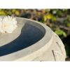 Weathered Concrete Fiberglass Lightweight Bird Bath - 22" Diam