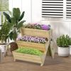 3-Tier A-Frame Fir Wood Elevated Planter Box with 5 Planters