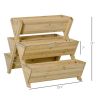 3-Tier A-Frame Fir Wood Elevated Planter Box with 5 Planters