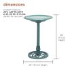 Outdoor Garden Bird Bath in Green Patina Bronze Finish 20” Dia