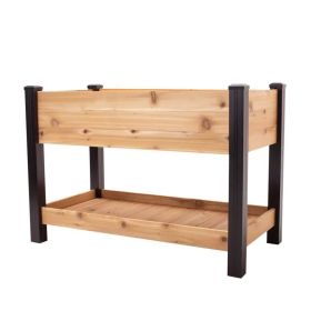 Cedar Elevated Raised Bed 4ftx2ft Planter with Black Vinyl Legs