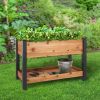 Cedar Elevated Raised Bed 4ftx2ft Planter with Black Vinyl Legs