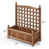 Classic Fir Wooden Outdoor Planter Box with Trellis 25”W x 30”H