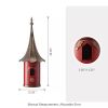 Red Metal Birdhouse with Bronzed Copper Finish Gramophone Roof and Finial