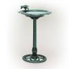 Perching Bird Polypropylene Bird Bath Weather Resistant Green
