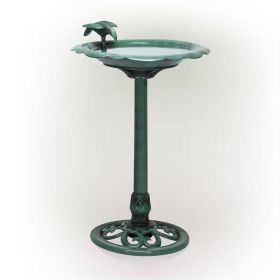 Perching Bird Polypropylene Bird Bath Weather Resistant Green