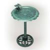 Perching Bird Polypropylene Bird Bath Weather Resistant Green
