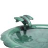 Perching Bird Polypropylene Bird Bath Weather Resistant Green