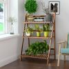 Bamboo Folding 3 Tier Plant Stand Garden Shelving 28x16x38”