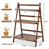 Bamboo Folding 3 Tier Plant Stand Garden Shelving 28x16x38”