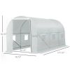 14.5’x6.6’x6.6’ Hoop Greenhouse w/ White PE Cover Steel Frame