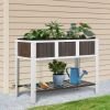 White Fir Elevated Planter Box with Storage Shelf 45" x 23" x 35”