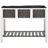 White Fir Elevated Planter Box with Storage Shelf 45" x 23" x 35”