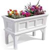 White Garden Planter Box with Removable Trays 19.5x39x24”