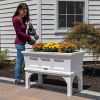 White Garden Planter Box with Removable Trays 19.5x39x24”