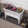 White Garden Planter Box with Removable Trays 19.5x39x24”